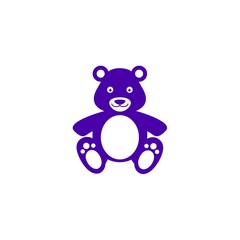 Bear teddy toy icon in blue color