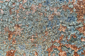 Cracked paint on rust