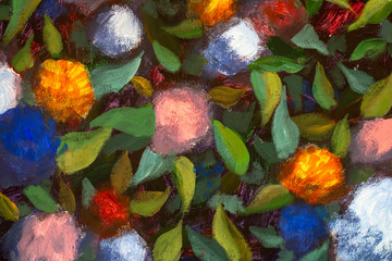 Fototapeta na wymiar Flower background - vintage effect style hand painted acrylic painting