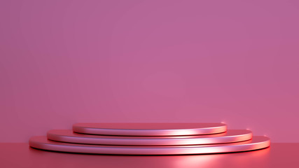 Beautiful, elegant background with a pedestal and a showcase. 3d illustration, 3d ..rendering.