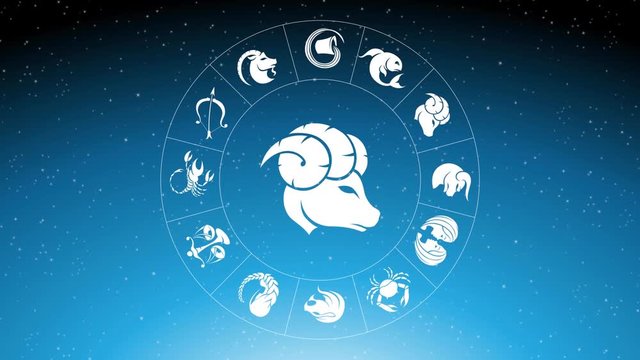 Animation of White Aries Zodiac Sign