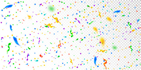 Streamers and confetti. Festive tinsel and foil ri