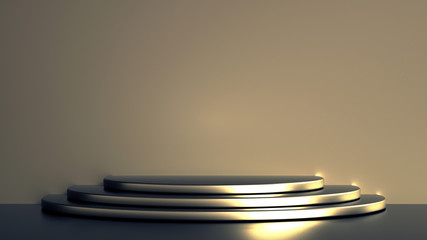 Beautiful, elegant background with a pedestal and a showcase. 3d illustration, 3d ..rendering.