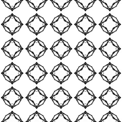 Naklejka premium Black and white geometric seamless pattern. Hand d