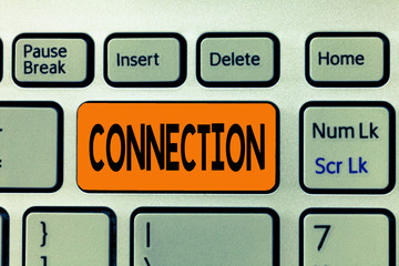 Word writing text Connection. Business concept for Relation Association Causal Logical relation...