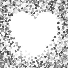 Frame or border of random scatter hearts