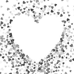 Frame or border of random scatter hearts