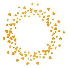 Frame or border of random scatter hearts