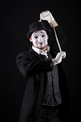 mime shows theatrical emotions