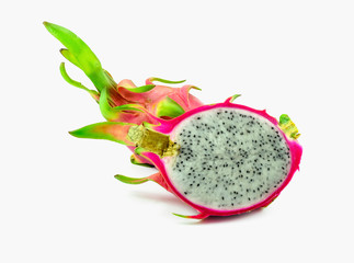 clean dragon fruit on white background
