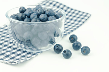 fresh blueberry in glass bowl