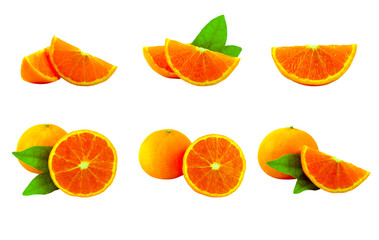 orange fruit in defferent type isolated