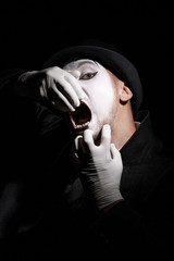 mime shows theatrical emotions