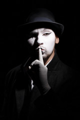 mime shows theatrical emotions