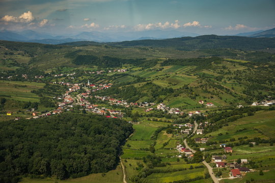 ROMANIA ,Bistrita view from the plane,Slatinita,Pintic,august 2019