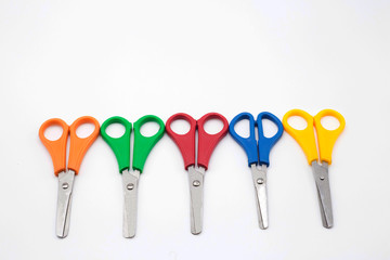 School scissors on white background