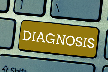 Handwriting text Diagnosis. Concept meaning Identification of the nature of an illness by...