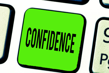 Text sign showing Confidence. Conceptual photo Have faith in Rely on someone or something Telling secrets.
