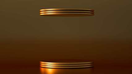 Beautiful, elegant background with a pedestal and a showcase. 3d illustration, 3d ..rendering.