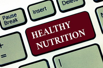 Word writing text Healthy Nutrition. Business concept for eating a healthy and nutritional food Balanced diet.
