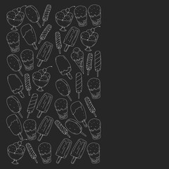 Collection of vector ice creams. Pattern for banners, posters