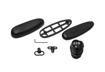 accessories for modern hunting rifle isolated on white background