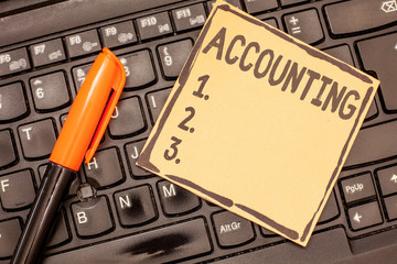 Conceptual hand writing showing Accounting. Business photo showcasing Process Work of keeping and analyzing financial accounts.