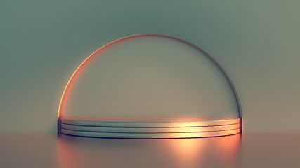 Beautiful, elegant background with a pedestal and a showcase. 3d illustration, 3d ..rendering.