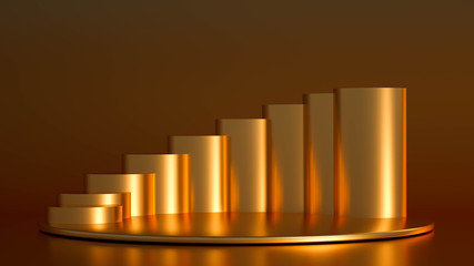 Beautiful, elegant background with a pedestal and a showcase. 3d illustration, 3d ..rendering.