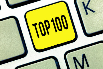 Handwriting text writing Top 100. Concept meaning List of best products services Popular Bestseller Premium high rate.