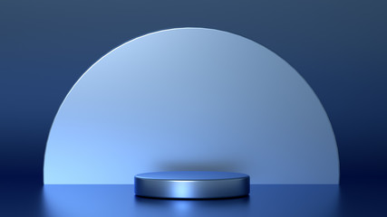 Beautiful, elegant background with a pedestal and a showcase. 3d illustration, 3d ..rendering.