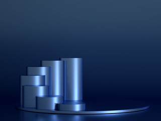 Beautiful, elegant background with a pedestal and a showcase. 3d illustration, 3d ..rendering.