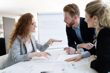 Fototapeta premium Team of architects working together on project