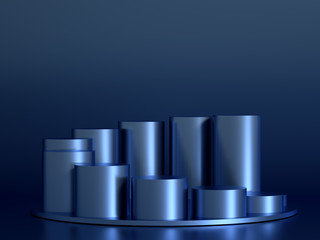 Beautiful, elegant background with a pedestal and a showcase. 3d illustration, 3d ..rendering.