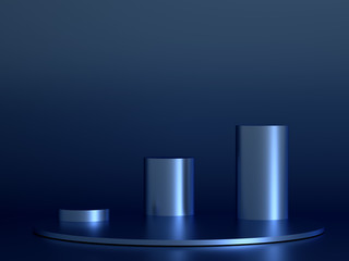 Beautiful, elegant background with a pedestal and a showcase. 3d illustration, 3d ..rendering.