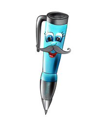 Pen cartoon character Vector. Happy smilling school concepts