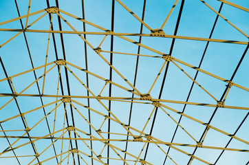 steel poles for construction and sky background