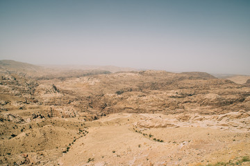 Jordan, - may, 2019: View of Wadi Rum Desert and Mountains in Jordan