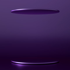 Beautiful, elegant background with a pedestal and a showcase. 3d illustration, 3d ..rendering.