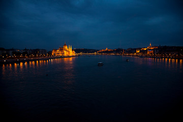 view from bridge at night