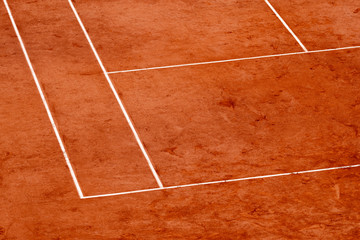 View on a tennis court and baseline