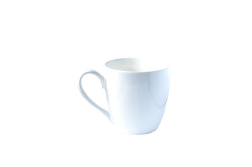 White ceramic glass isolated on a white background /clipping path