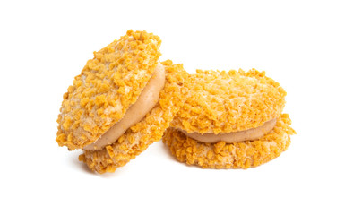 biscuits with nut filling isolated