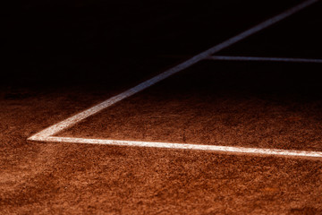 View on a tennis court and baseline