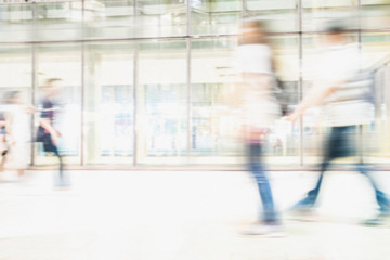 Fototapeta premium city people crowd abstract background blur action