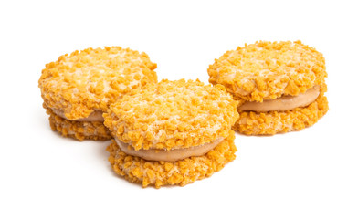 biscuits with nut filling isolated