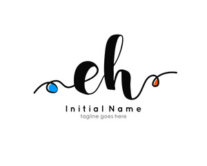 E H EHInitial brush color logo template vetor