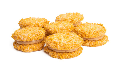 biscuits with nut filling isolated