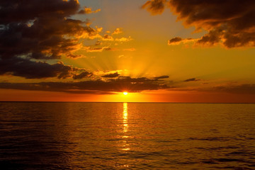 sunset over the sea