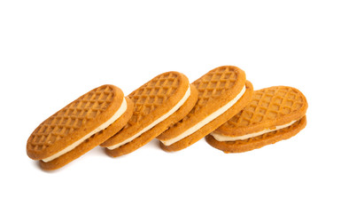 biscuit sandwich with milk cream isolated